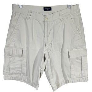 Dockers Mens 32 Cargo Shorts Beige Cotton Canvas Utility Khaki Stone